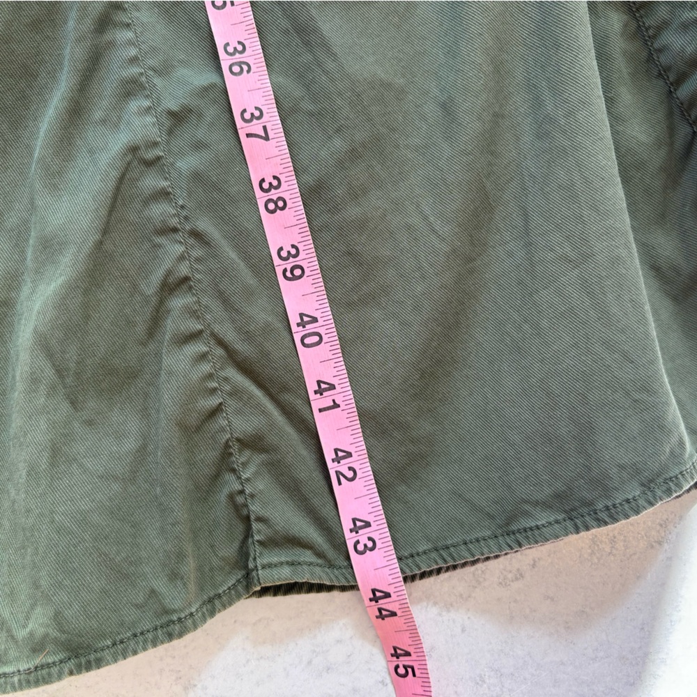 Sezane || Jeanette Dress Belted Button Front Midi Shirtdress Olive Green 34 US 2 - Picture 9 of 11